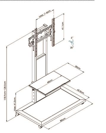 STAND TV  MOVIL H/ 75" VESA 400X400 CMB-992