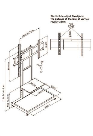 STAND TV MOVIL H.85" VESA 800X800 CMB-996