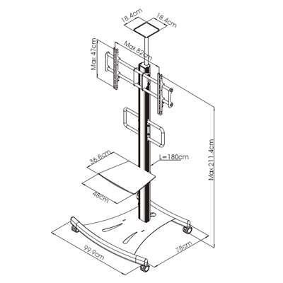 STAND LCD/PROYECTOR PLAB1055 C/RUEDAS/EST 80KGS