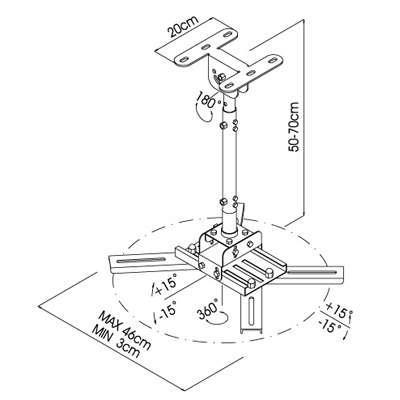 SOPORTE PROYECTOR PJR-046 TECHO NEGRO