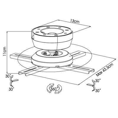 SOPORTE PROYECTOR PJR-053 TECHO BLANCO