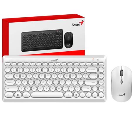 TECLADO MOUSE Q8000 BLANCO INALAMBRICO MINI GENIUS